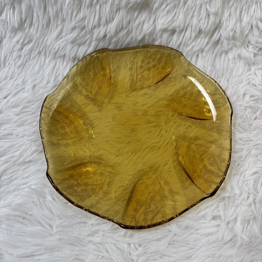 Vintage Amber Pressed Glass 9